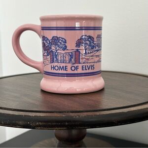Vintage Graceland Pink Coffee Mug - Home of Elvis Presley Memphis - 1980s 90s